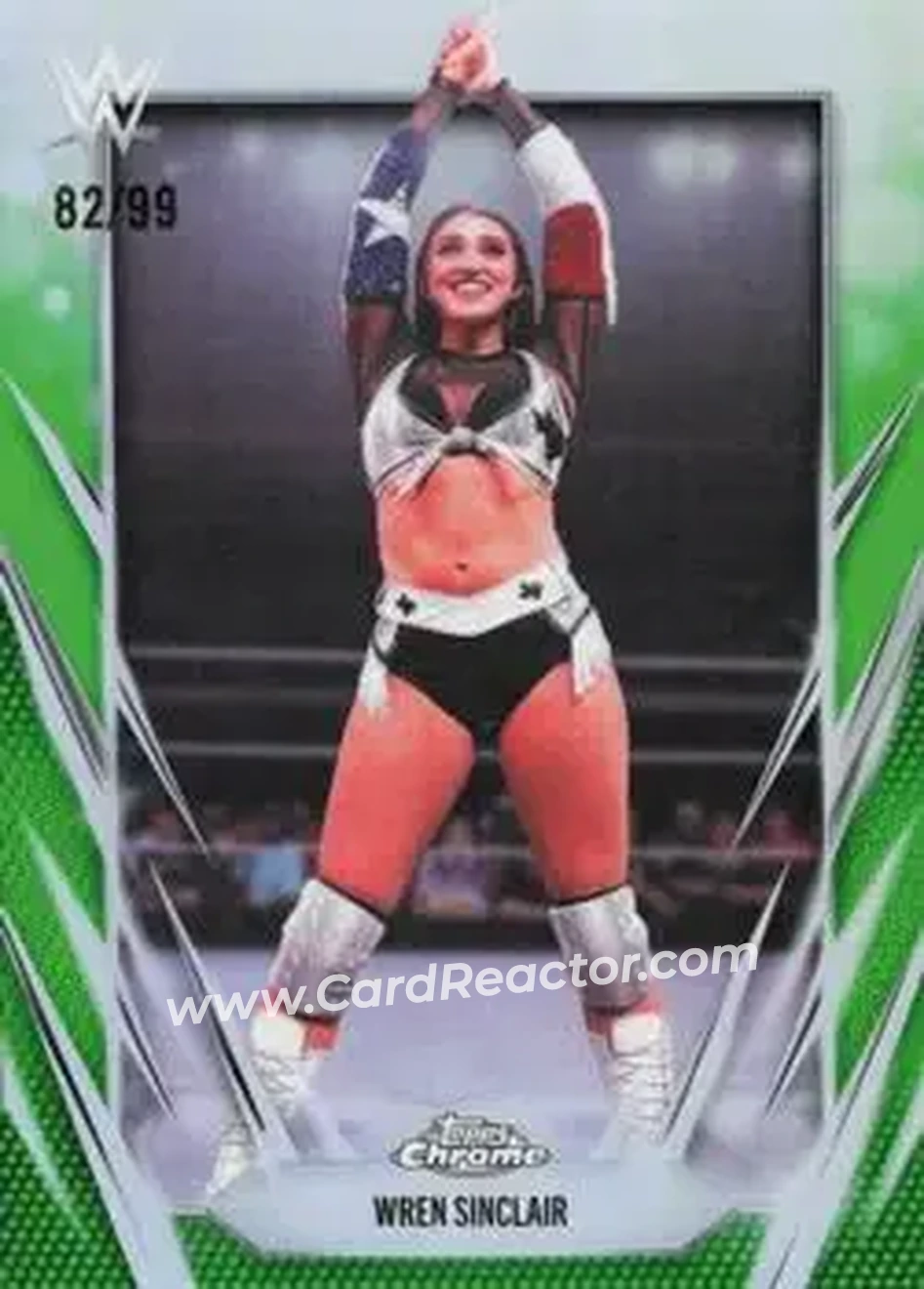 2026 Topps Chrome WWE - Green Refractor #134 - Wren Sinclair - Front 2026 Topps Chrome WWE - Green Refractor #134 - Wren Sinclair - Front