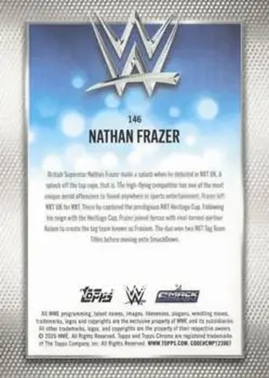 2026 Topps Chrome WWE - Green Refractor #146 - Nathan Frazer - Back