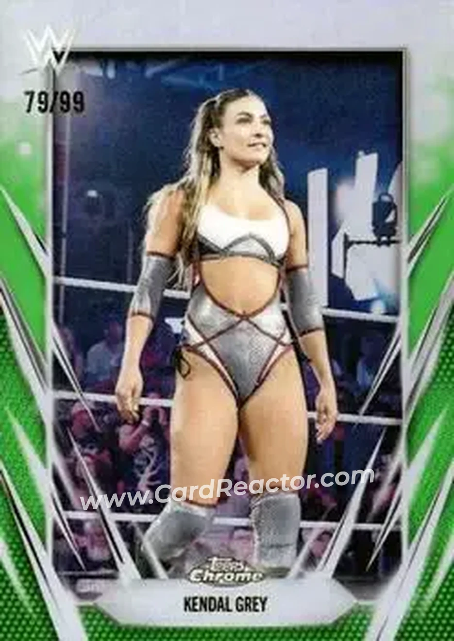 2026 Topps Chrome WWE - Green Refractor #148 - Kendal Grey - Front 2026 Topps Chrome WWE - Green Refractor #148 - Kendal Grey - Front