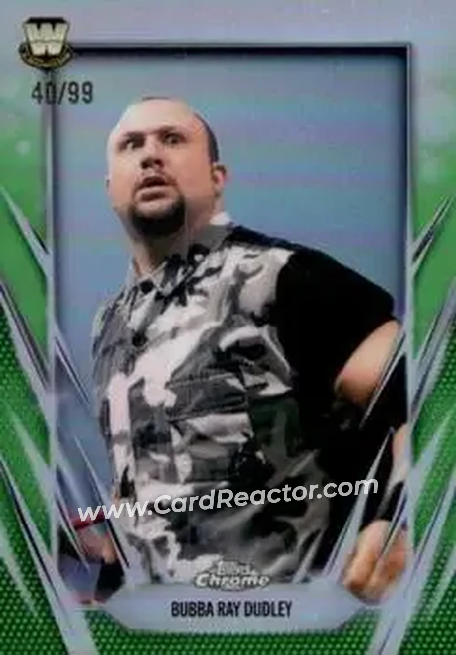 2026 Topps Chrome WWE - Green Refractor #172 - Bubba Ray Dudley - Front 2026 Topps Chrome WWE - Green Refractor #172 - Bubba Ray Dudley - Front