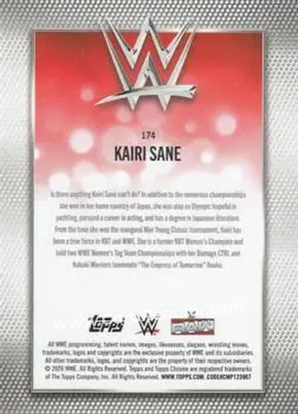 2026 Topps Chrome WWE - Green Refractor #174 - Kairi Sane - Back