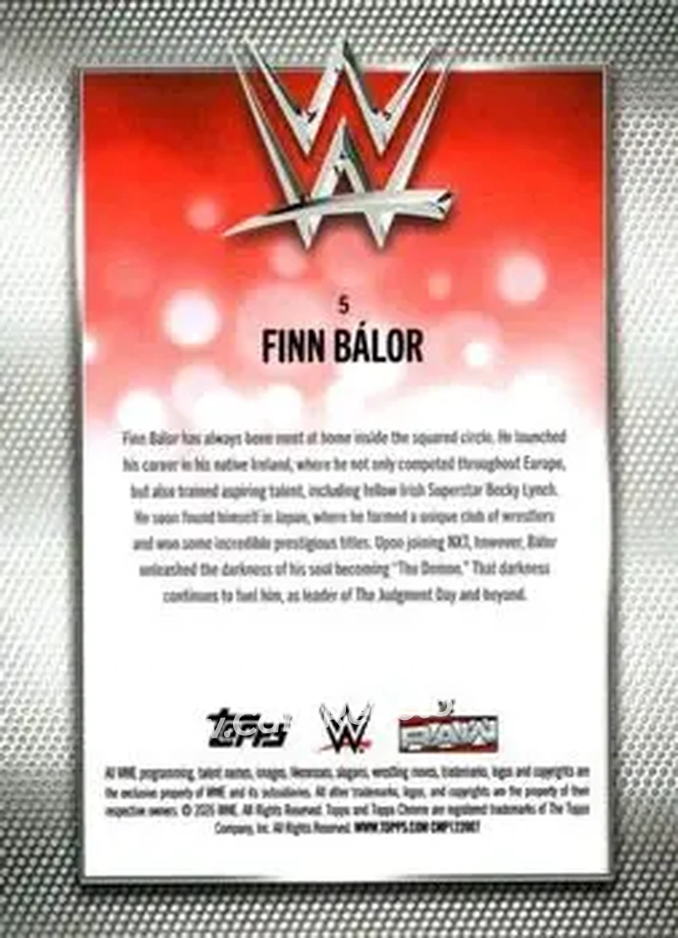2026 Topps Chrome WWE - Purple Refractor #5 - Finn Bálor - Back
