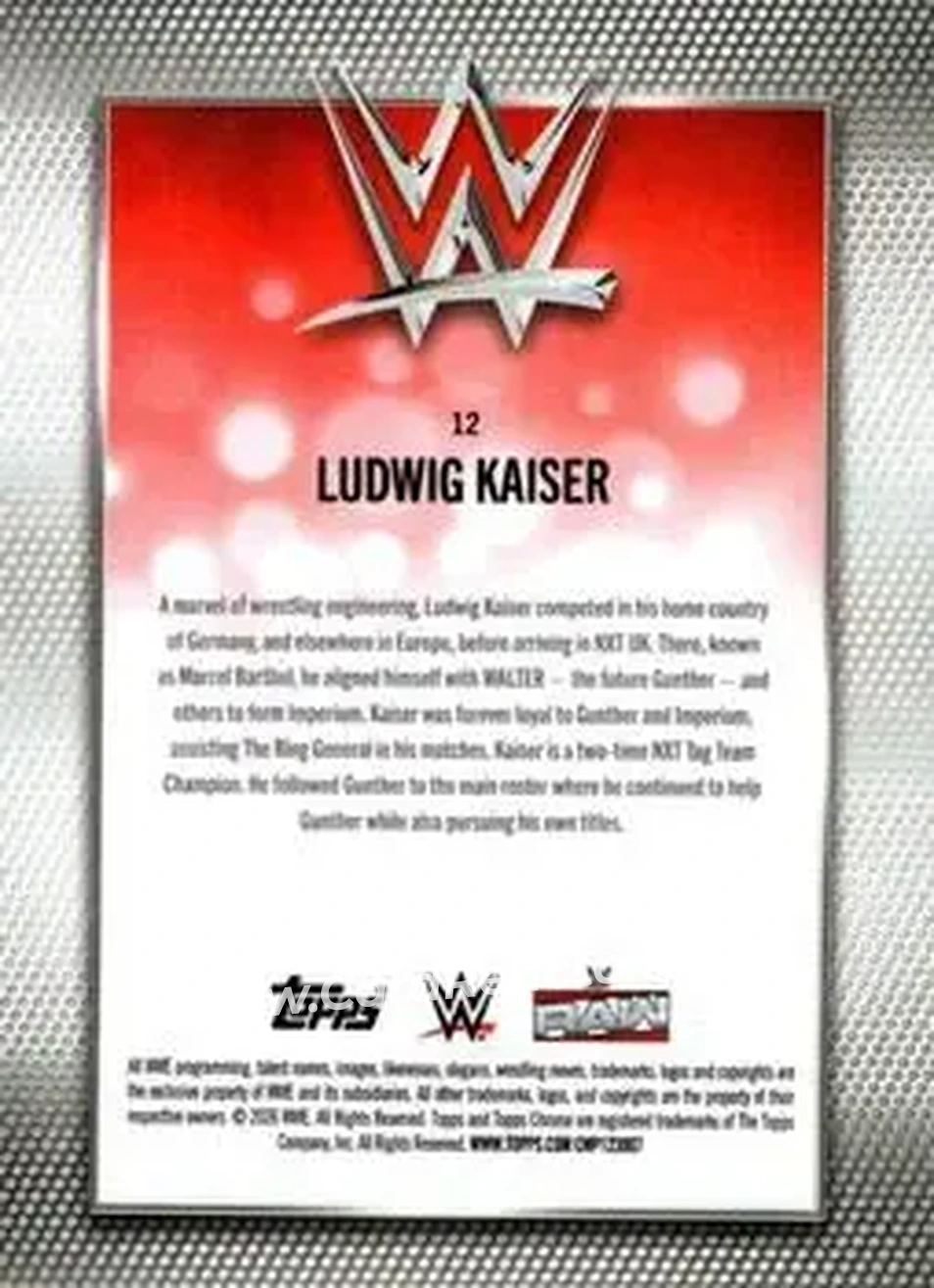 2026 Topps Chrome WWE - Purple Refractor #12 - Ludwig Kaiser - Back