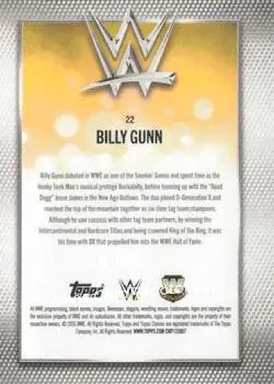 2026 Topps Chrome WWE - Purple Refractor #22 - Billy Gunn - Back
