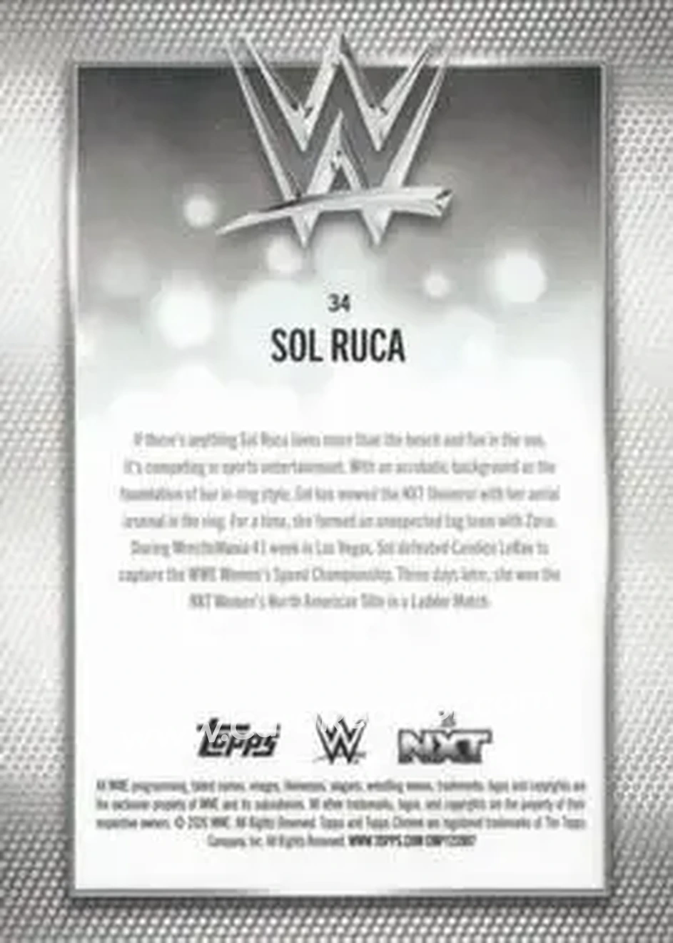 2026 Topps Chrome WWE - Purple Refractor #34 - Sol Ruca - Back