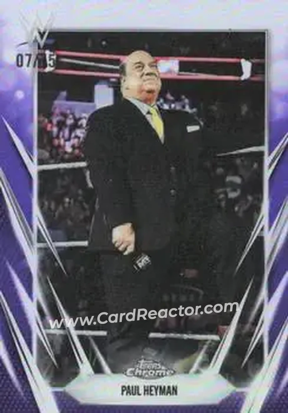 2026 Topps Chrome WWE - Purple Refractor #44 - Paul E. Dangerously - Front 2026 Topps Chrome WWE - Purple Refractor #44 - Paul E. Dangerously - Front