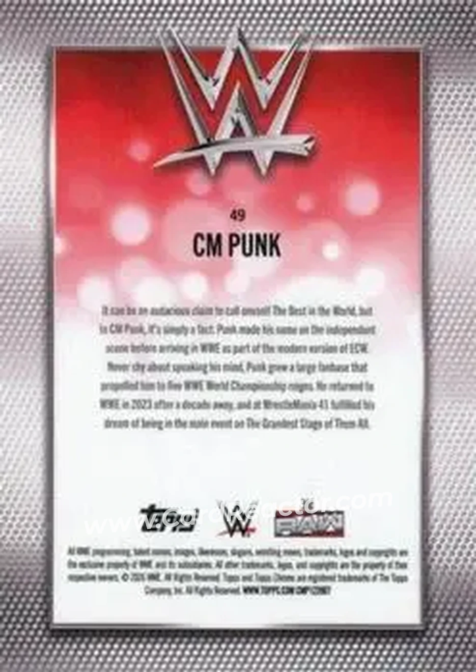 2026 Topps Chrome WWE - Purple Refractor #49 - CM Punk - Back