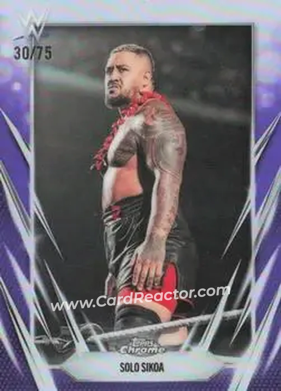 2026 Topps Chrome WWE - Purple Refractor #63 - Solo Sikoa - Front 2026 Topps Chrome WWE - Purple Refractor #63 - Solo Sikoa - Front