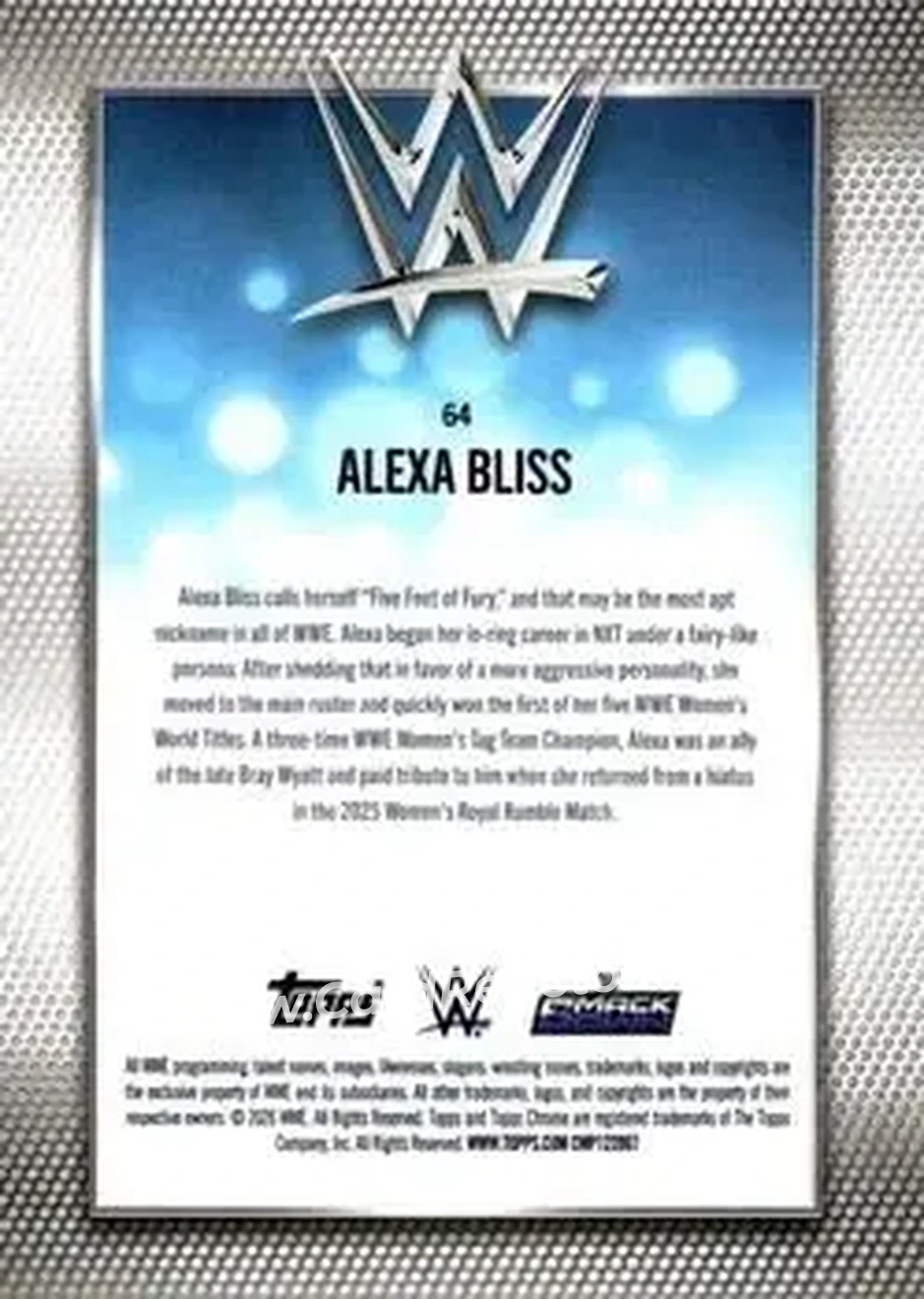 2026 Topps Chrome WWE - Purple Refractor #64 - Alexa Bliss - Back