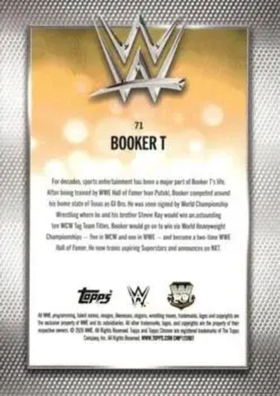 2026 Topps Chrome WWE - Purple Refractor #71 - Booker T - Back