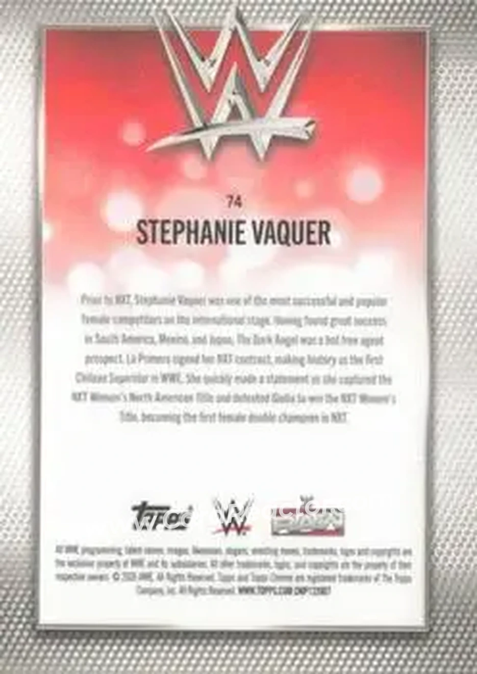 2026 Topps Chrome WWE - Purple Refractor #74 - Stephanie Vaquer - Back