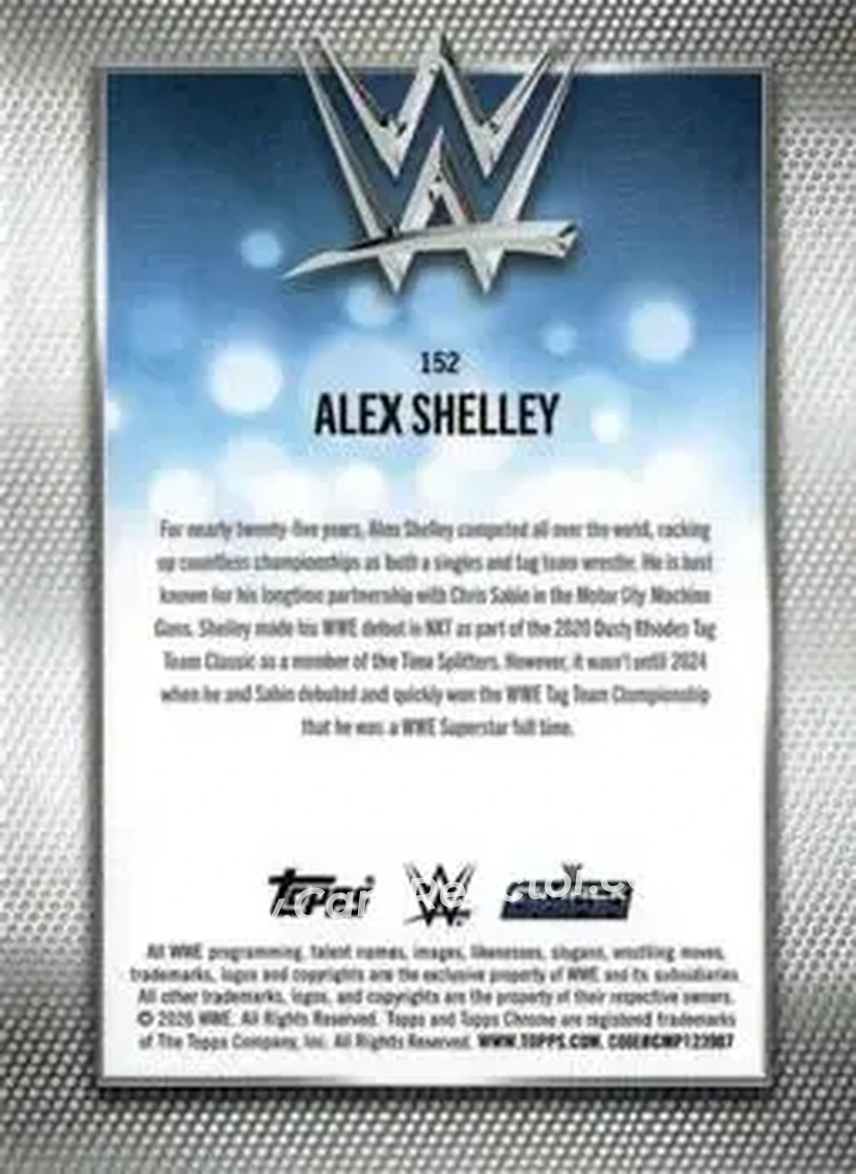2026 Topps Chrome WWE - Purple Refractor #152 - Alex Shelley - Back