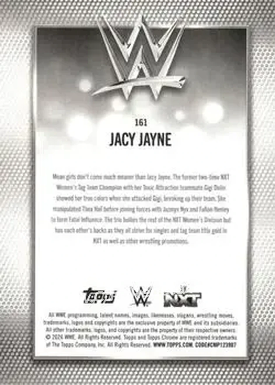 2026 Topps Chrome WWE - Purple Refractor #161 - Jacy Jayne - Back
