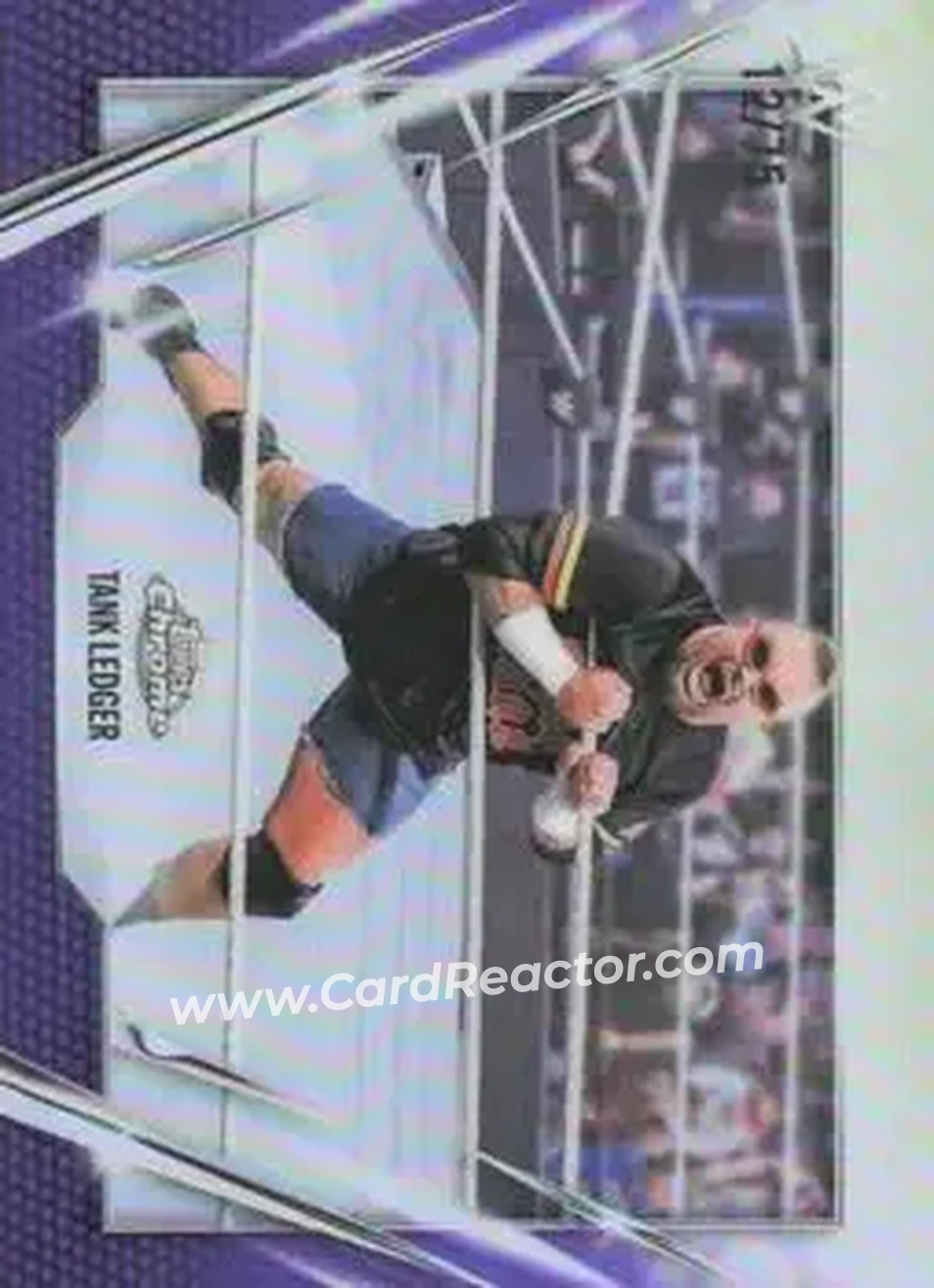 2026 Topps Chrome WWE - Purple Refractor #185 - Tank Ledger - Front 2026 Topps Chrome WWE - Purple Refractor #185 - Tank Ledger - Front