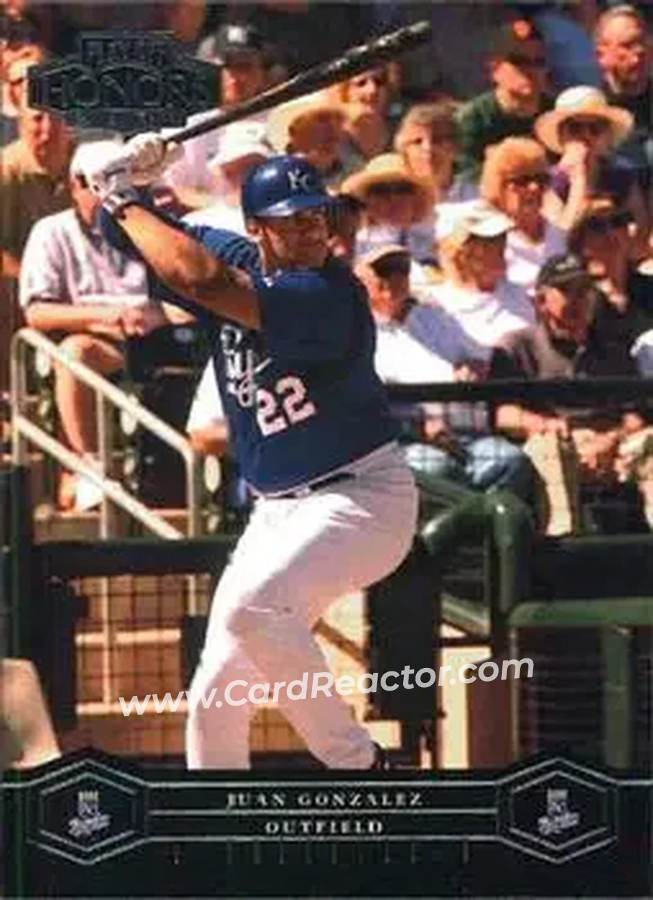 2004 Playoff Honors #99 - Juan Gonzalez - Kansas City Royals - Front