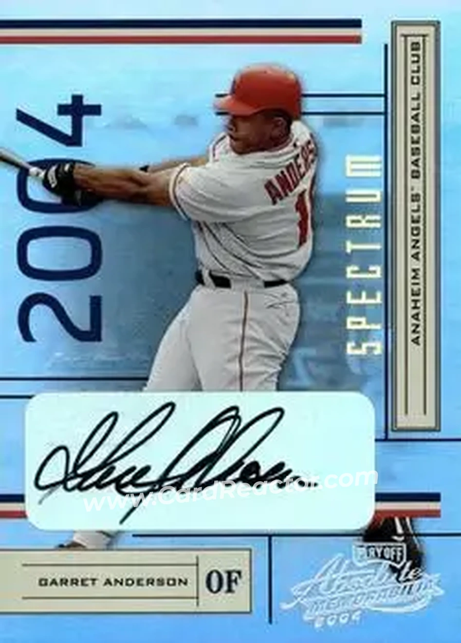 2004 Playoff Absolute Memorabilia - Signature Spectrum Silver #2 - Garret Anderson - Anaheim Angels - Front 2004 Playoff Absolute Memorabilia - Signature Spectrum Silver #2 - Garret Anderson - Anaheim Angels - Front