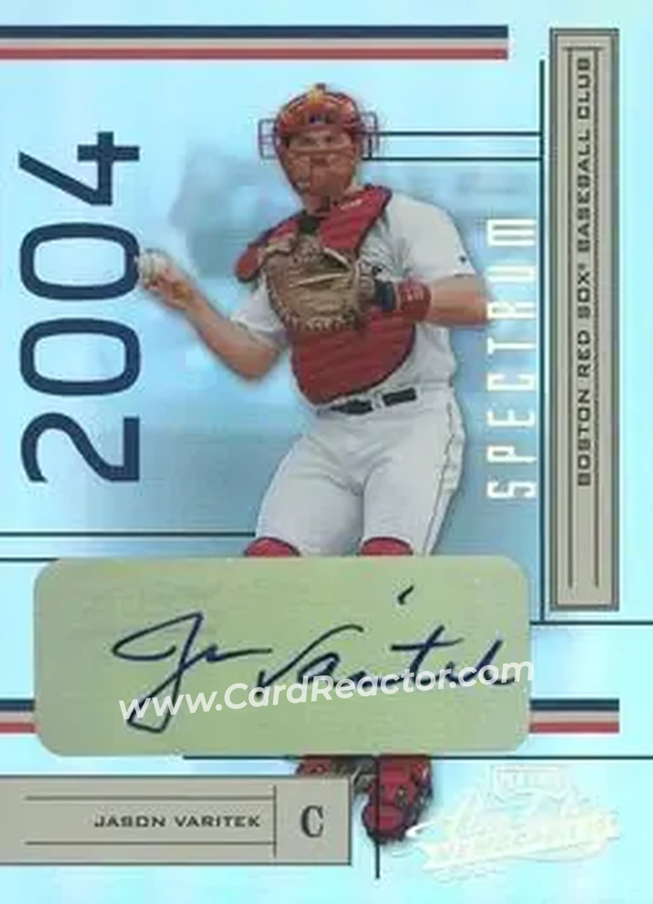 2004 Playoff Absolute Memorabilia - Signature Spectrum Silver #33 - Jason Varitek - Boston Red Sox - Front 2004 Playoff Absolute Memorabilia - Signature Spectrum Silver #33 - Jason Varitek - Boston Red Sox - Front