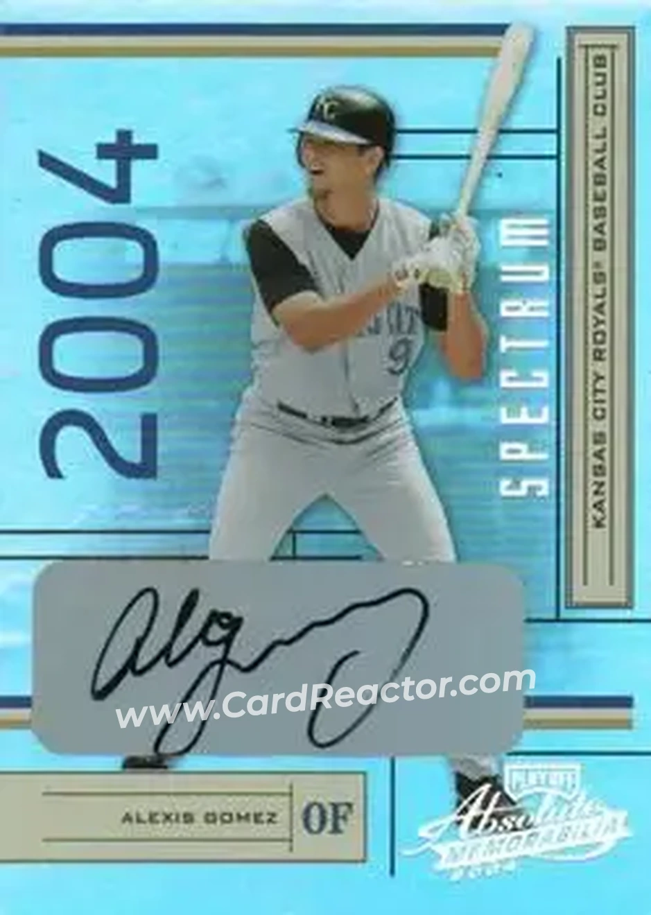 2004 Playoff Absolute Memorabilia - Signature Spectrum Silver #98 - Alexis Gomez - Kansas City Royals - Front 2004 Playoff Absolute Memorabilia - Signature Spectrum Silver #98 - Alexis Gomez - Kansas City Royals - Front