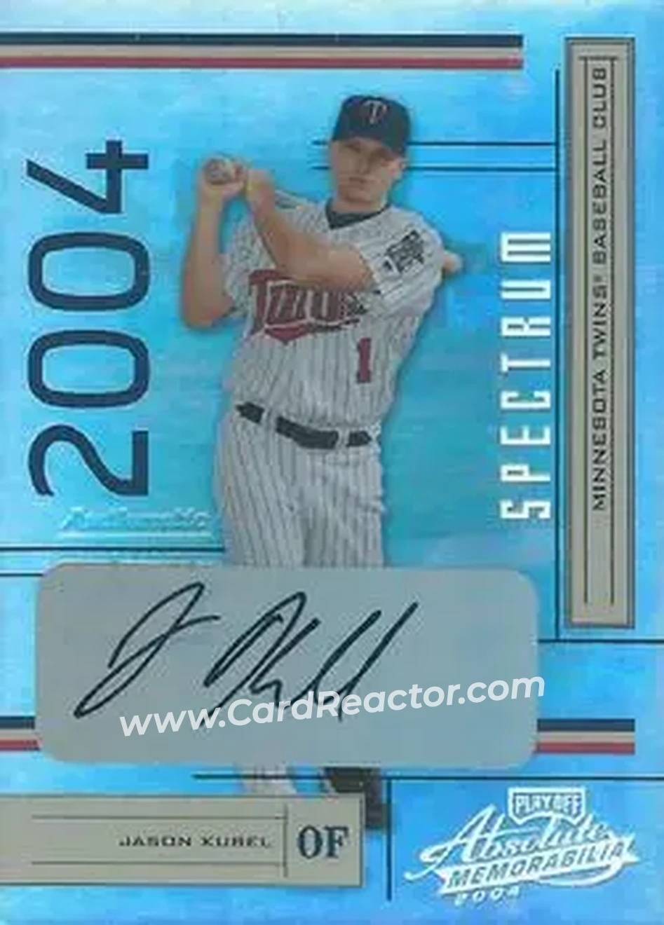 2004 Playoff Absolute Memorabilia - Signature Spectrum Silver #122 - Jason Kubel - Minnesota Twins - Front 2004 Playoff Absolute Memorabilia - Signature Spectrum Silver #122 - Jason Kubel - Minnesota Twins - Front