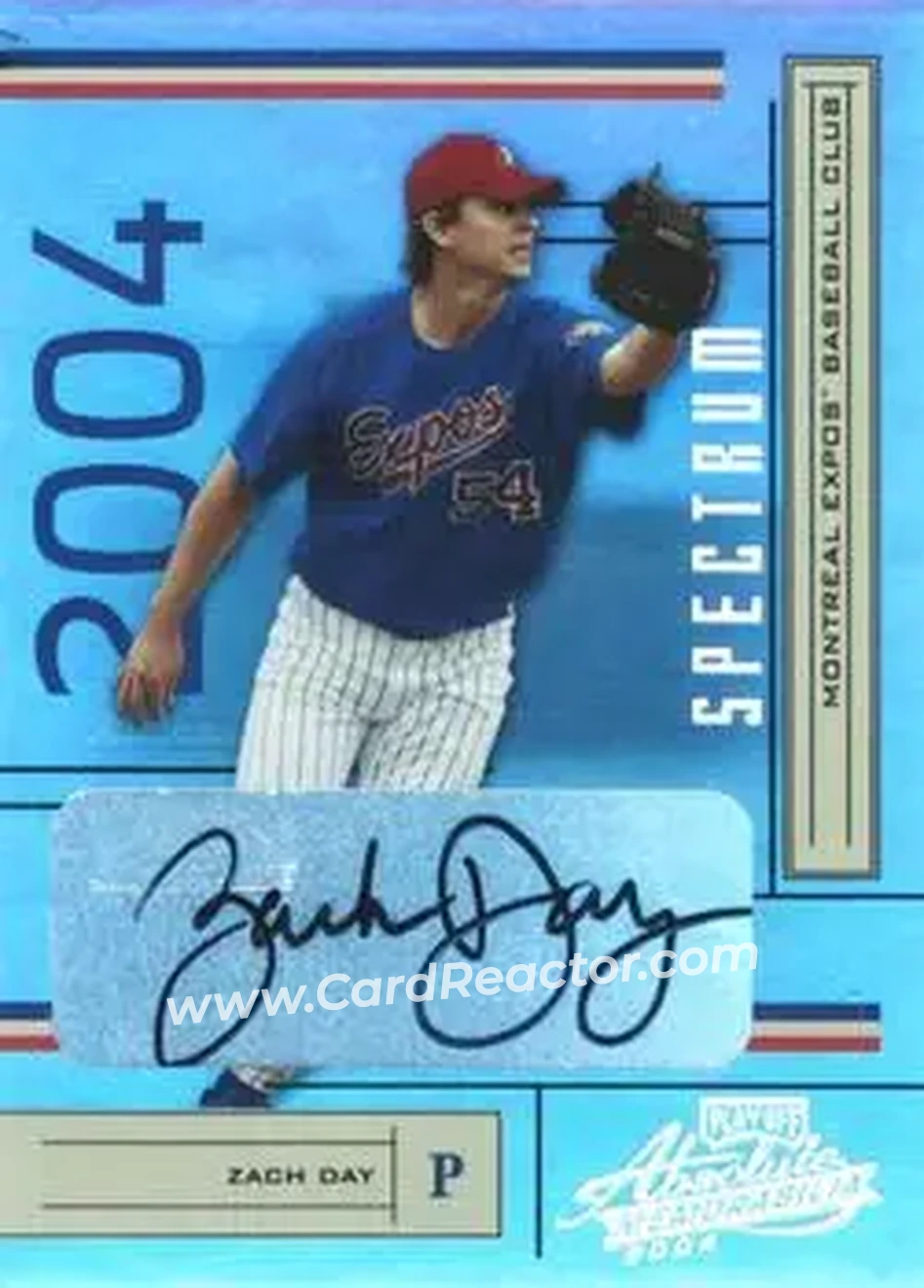 2004 Playoff Absolute Memorabilia - Signature Spectrum Silver #127 - Zach Day - Montreal Expos - Front