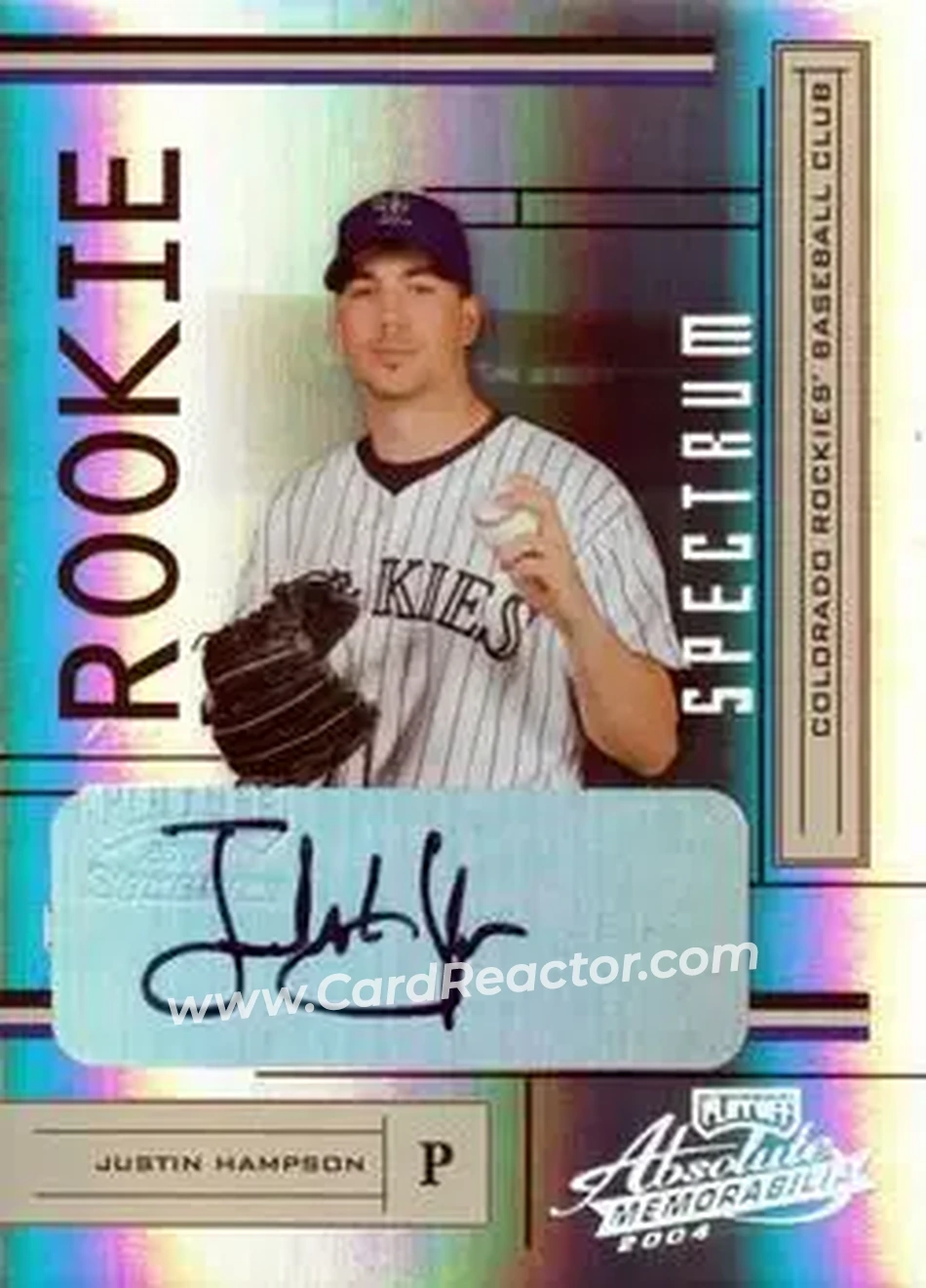 2004 Playoff Absolute Memorabilia - Signature Spectrum Silver #219 - Justin Hampson - Colorado Rockies - Front