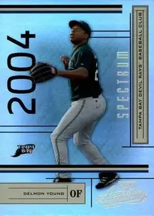 2004 Playoff Absolute Memorabilia - Spectrum Gold #185 - Delmon Young - Tampa Bay Devil Rays