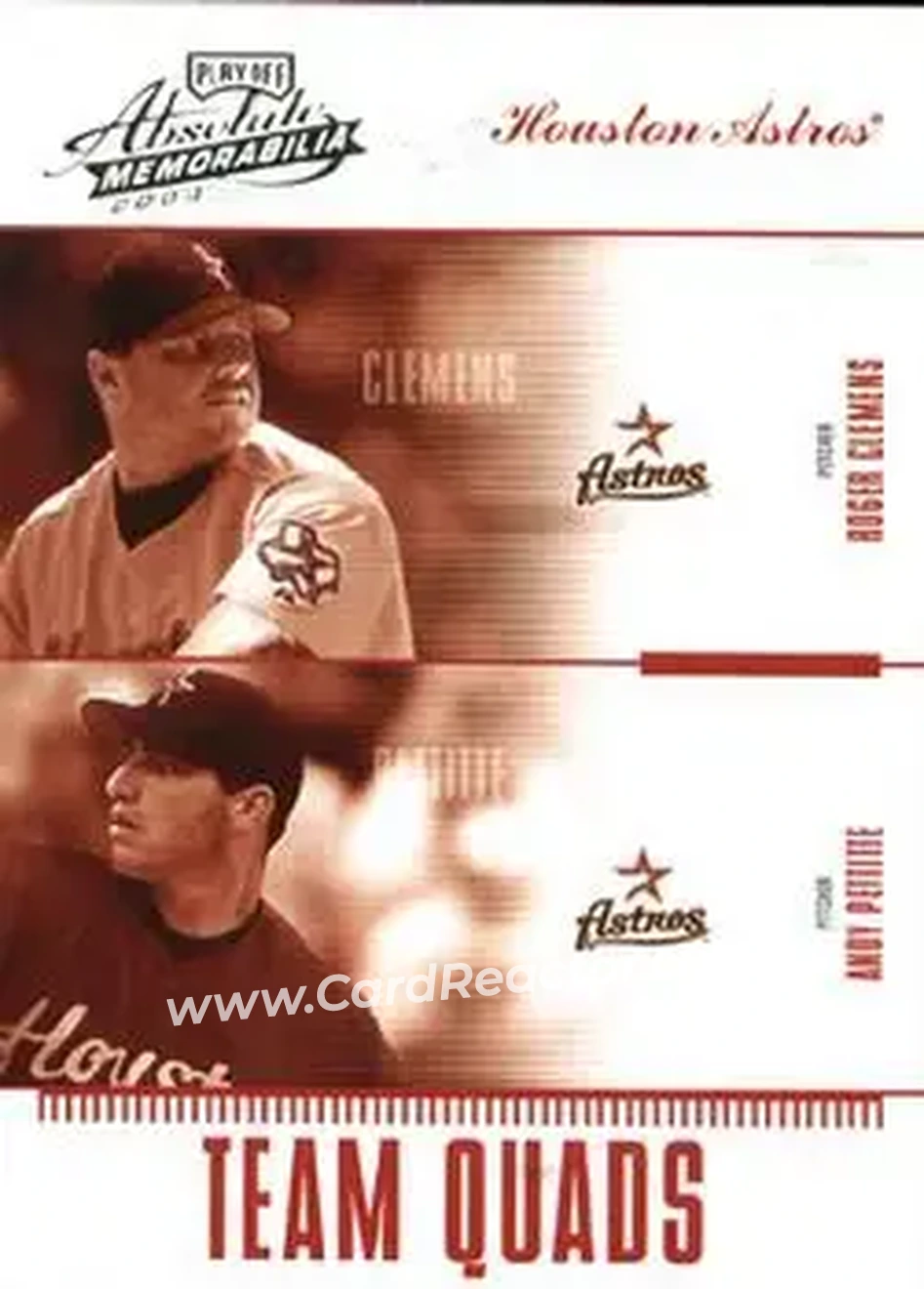 2004 Playoff Absolute Memorabilia - Team Quad #TQ-15 - Roger Clemens - Andy Pettitte - Wade Miller - Roy Oswalt - Houston Astros - Front