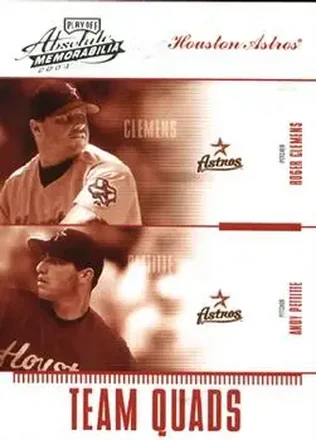2004 Playoff Absolute Memorabilia - Team Quad #TQ-15 - Roger Clemens - Andy Pettitte - Wade Miller - Roy Oswalt - Houston Astros