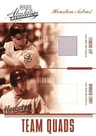 2004 Playoff Absolute Memorabilia #TQ-1 Team Quad Material Craig Biggio - Lance Berkman - Jeff Kent - Jeff Bagwell
