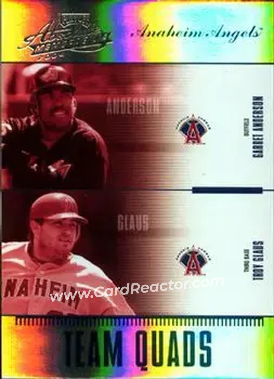 2004 Playoff Absolute Memorabilia - Team Quad Spectrum #TQ-5 - Garret Anderson - Troy Percival - Troy Glaus - Darin Erstad - Anaheim Angels - Front