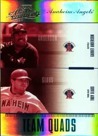 2004 Playoff Absolute Memorabilia #TQ-5 Team Quad Spectrum Garret Anderson - Troy Percival - Troy Glaus - Darin Erstad