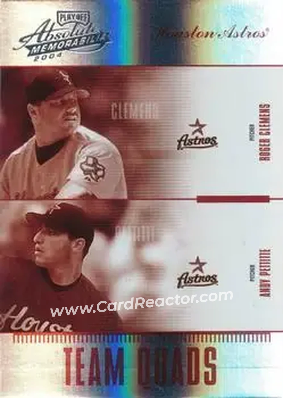 2004 Playoff Absolute Memorabilia - Team Quad Spectrum #TQ-15 - Roger Clemens - Andy Pettitte - Wade Miller - Roy Oswalt - Houston Astros - Front