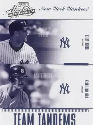 2004 Playoff Absolute Memorabilia #TAN-12 Team Tandems Don Mattingly - Derek Jeter