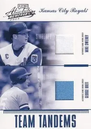 2004 Playoff Absolute Memorabilia #TAN-8 Team Tandems Material Mike Sweeney - George Brett