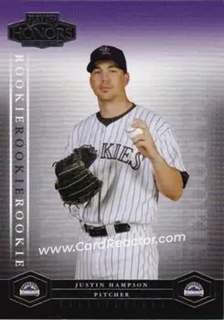 2004 Playoff Honors #206 - Justin Hampson - Colorado Rockies - Front