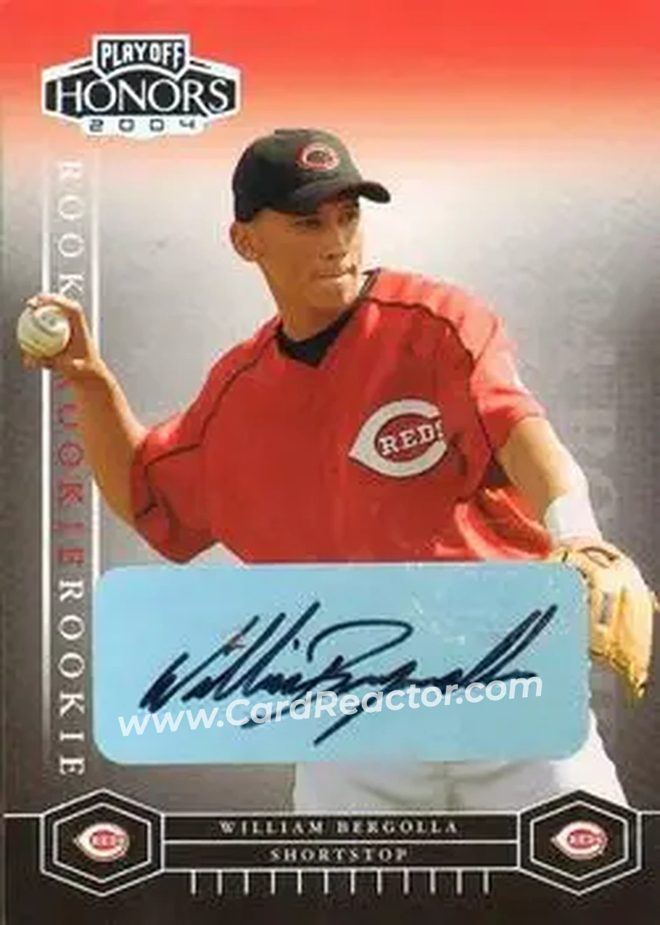 2004 Playoff Honors #249 - William Bergolla - Cincinnati Reds - Front