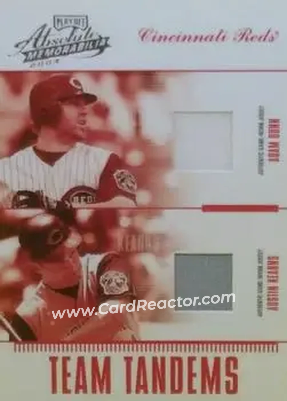 2004 Playoff Absolute Memorabilia - Team Tandems Material #TAN-10 - Austin Kearns - Adam Dunn - Cincinnati Reds - Front