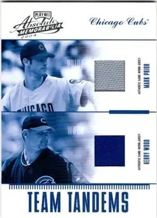 2004 Playoff Absolute Memorabilia #TAN-17 Team Tandems Material Kerry Wood - Mark Prior