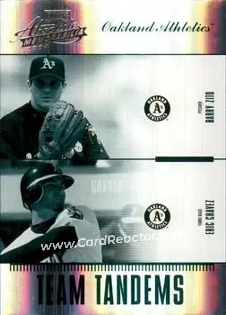 2004 Playoff Absolute Memorabilia - Team Tandems Spectrum #TAN-13 - Barry Zito - Eric Chavez - Oakland Athletics - Front