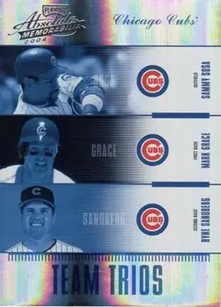 2004 Playoff Absolute Memorabilia #TTR-14 Team Trio Spectrum Sammy Sosa - Mark Grace - Ryne Sandberg