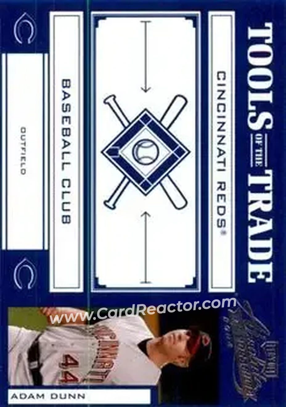 2004 Playoff Absolute Memorabilia - Tools of the Trade Blue #TT-2 - Adam Dunn - Cincinnati Reds - Front