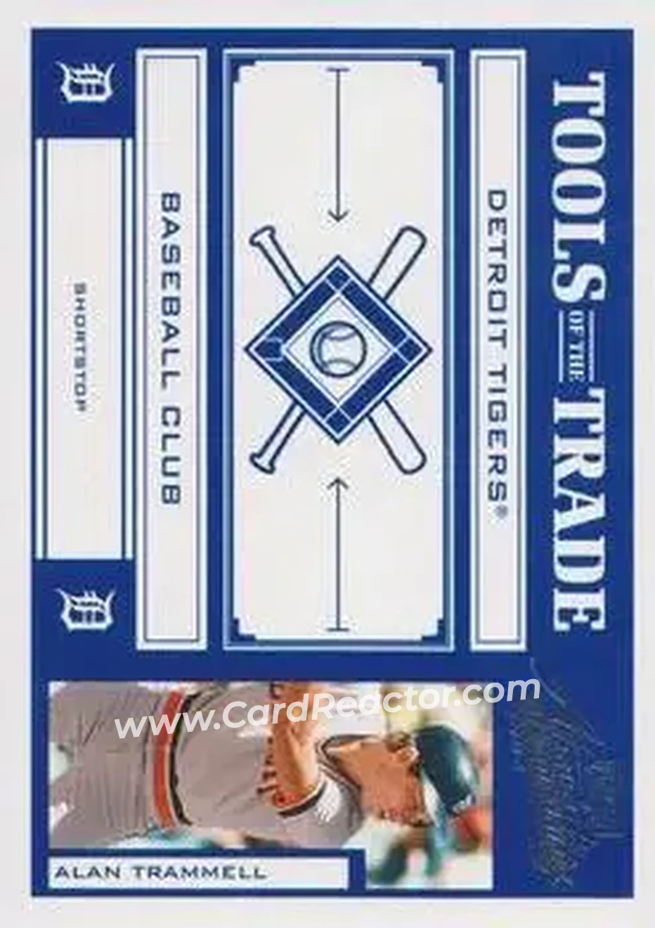 2004 Playoff Absolute Memorabilia - Tools of the Trade Blue #TT-3 - Alan Trammell - Detroit Tigers - Front