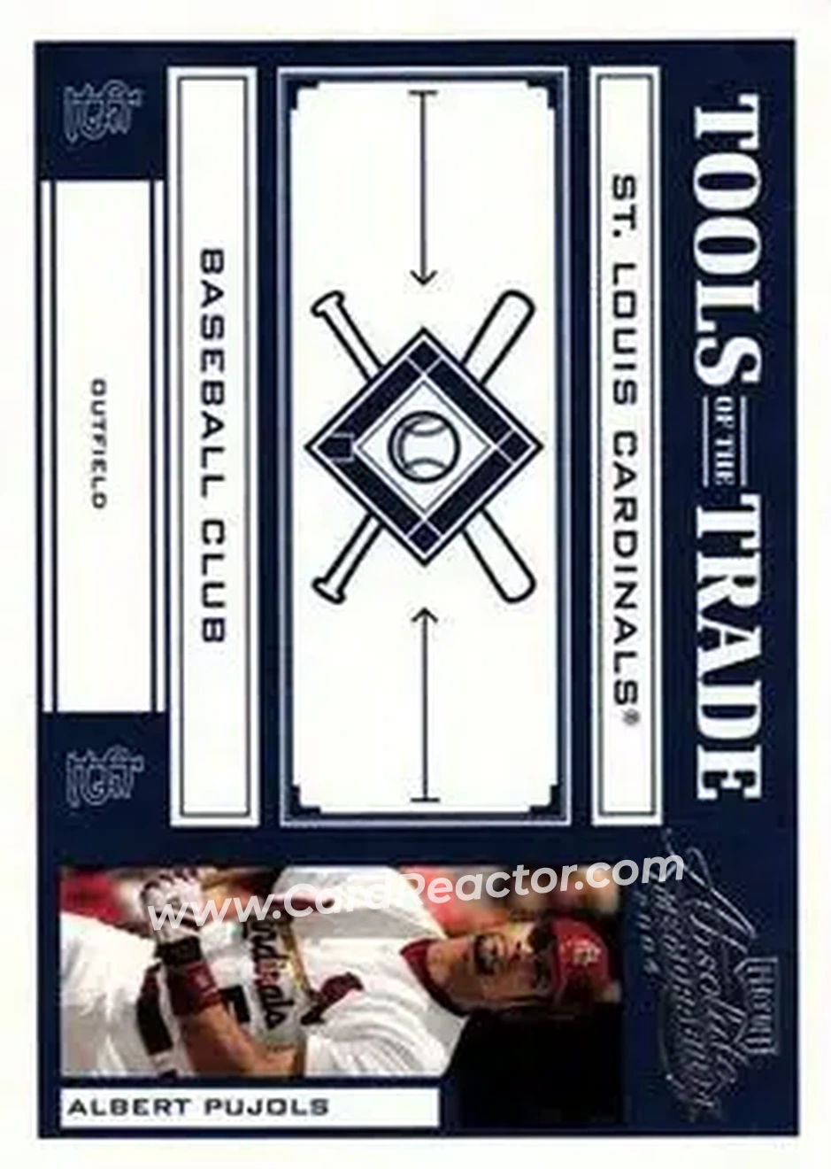 2004 Playoff Absolute Memorabilia - Tools of the Trade Blue #TT-4 - Albert Pujols - St. Louis Cardinals - Front 2004 Playoff Absolute Memorabilia - Tools of the Trade Blue #TT-4 - Albert Pujols - St. Louis Cardinals - Front