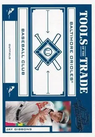2004 Playoff Absolute Memorabilia - Tools of the Trade Blue #TT-65 - Jay Gibbons - Baltimore Orioles