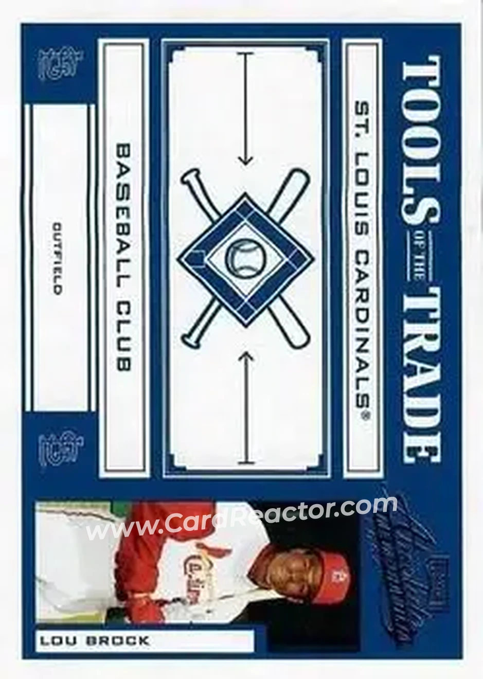 2004 Playoff Absolute Memorabilia - Tools of the Trade Blue #TT-81 - Lou Brock - St. Louis Cardinals - Front