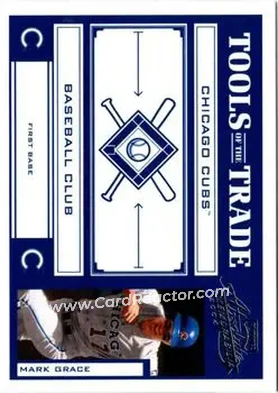 2004 Playoff Absolute Memorabilia - Tools of the Trade Blue #TT-88 - Mark Grace - Chicago Cubs - Front