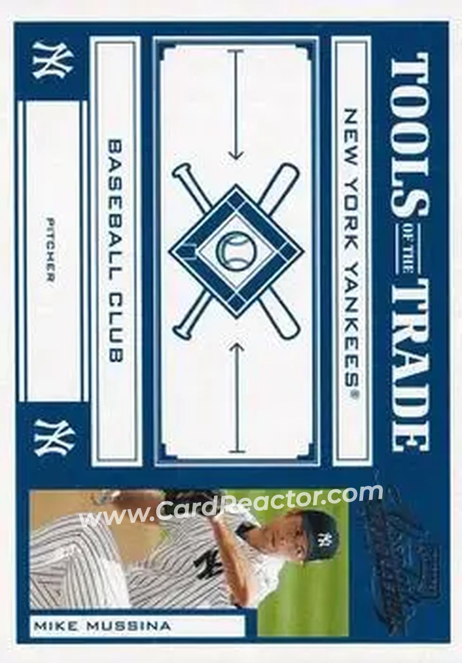 2004 Playoff Absolute Memorabilia - Tools of the Trade Blue #TT-98 - Mike Mussina - New York Yankees - Front