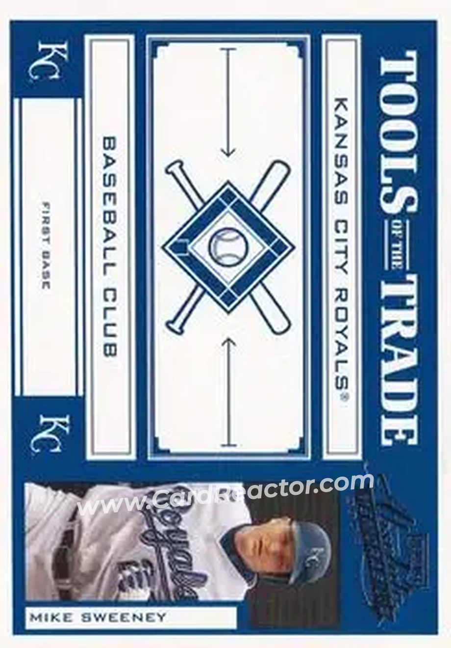 2004 Playoff Absolute Memorabilia - Tools of the Trade Blue #TT-104 - Mike Sweeney - Kansas City Royals - Front 2004 Playoff Absolute Memorabilia - Tools of the Trade Blue #TT-104 - Mike Sweeney - Kansas City Royals - Front