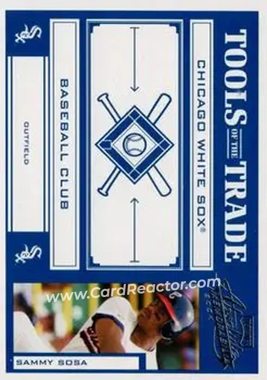 2004 Playoff Absolute Memorabilia - Tools of the Trade Blue #TT-134 - Sammy Sosa - Chicago White Sox - Front