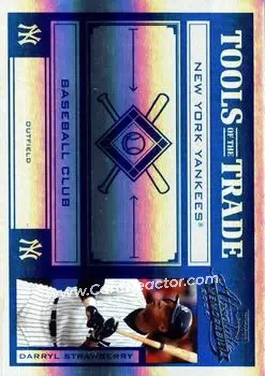 2004 Playoff Absolute Memorabilia - Tools of the Trade Blue Spectrum #TT-38 - Darryl Strawberry - New York Yankees - Front